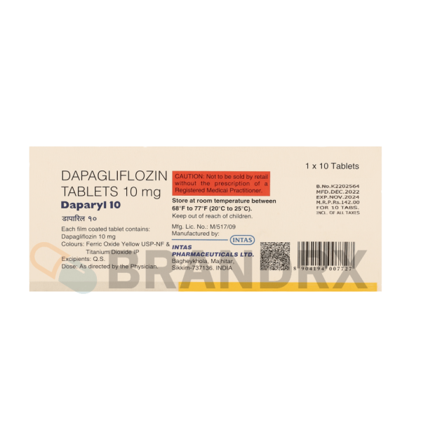 Daparyl 10 mg Intas Pharmaceuticals - Image 3
