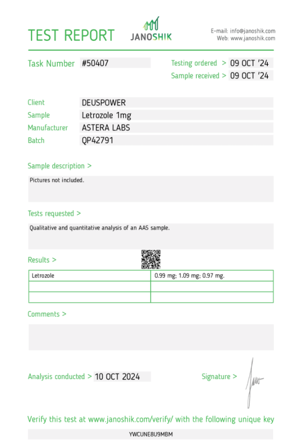 LETROZOLE AROMATASE INHIBITOR IN TABLETS Astera Labs - Image 2